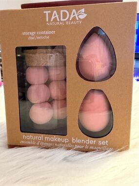 Tada Natural Beauty Makeup Sponges Various Sizes Includes a Cork Lidded Jar